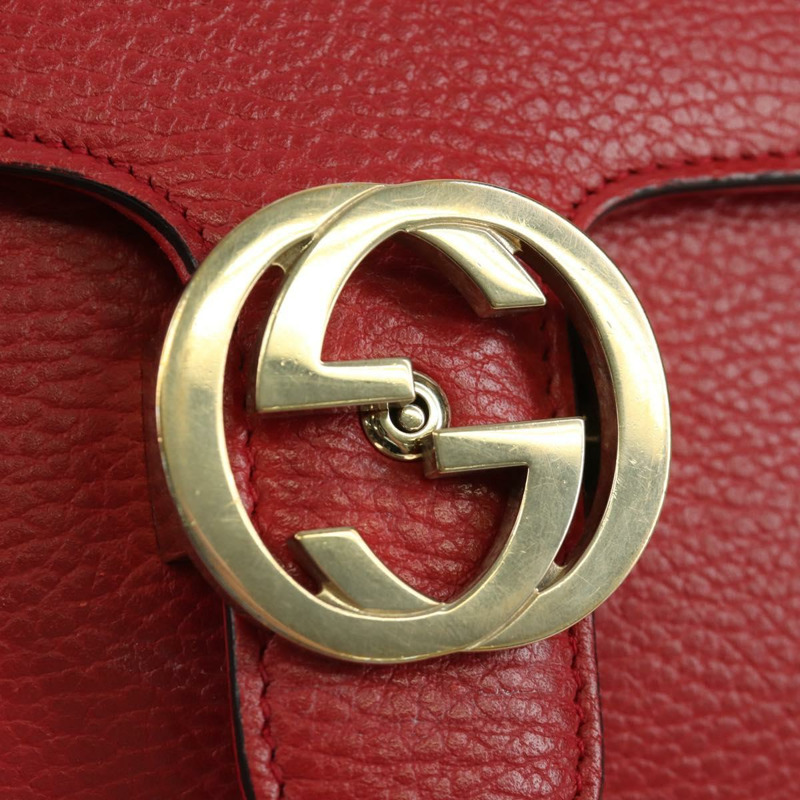 【日本直送】GUCCI 鏈條單肩包 皮革 紅色 金色 510304 Auth mr2272V-16