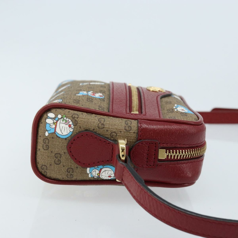 【日本直送】GUCCI Micro GG Supreme哆啦A夢包 PVC 米色 金色 647784 正品 ka3475SAM-2