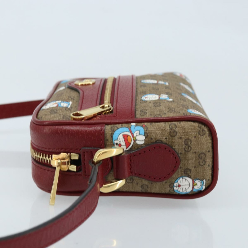 【日本直送】GUCCI Micro GG Supreme哆啦A夢包 PVC 米色 金色 647784 正品 ka3475SAM-3