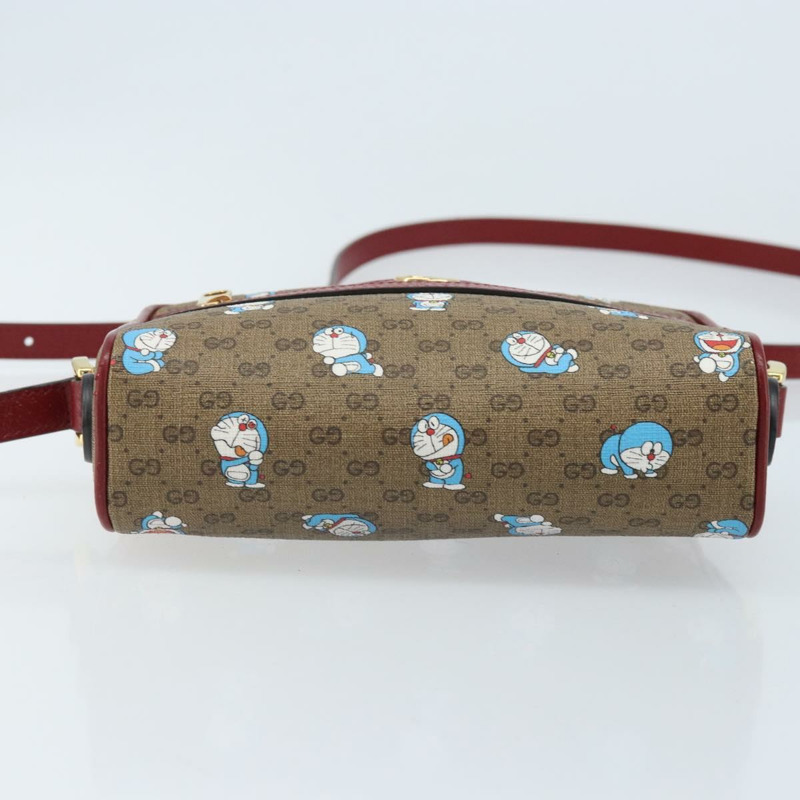 【日本直送】GUCCI Micro GG Supreme哆啦A夢包 PVC 米色 金色 647784 正品 ka3475SAM-4
