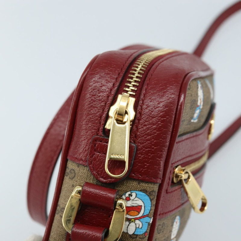 【日本直送】GUCCI Micro GG Supreme哆啦A夢包 PVC 米色 金色 647784 正品 ka3475SAM-9