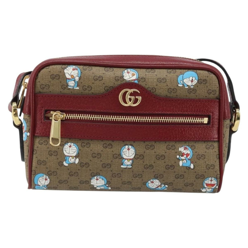 【日本直送】GUCCI Micro GG Supreme哆啦A夢包 PVC 米色 金色 647784 正品 ka3475SAM-12