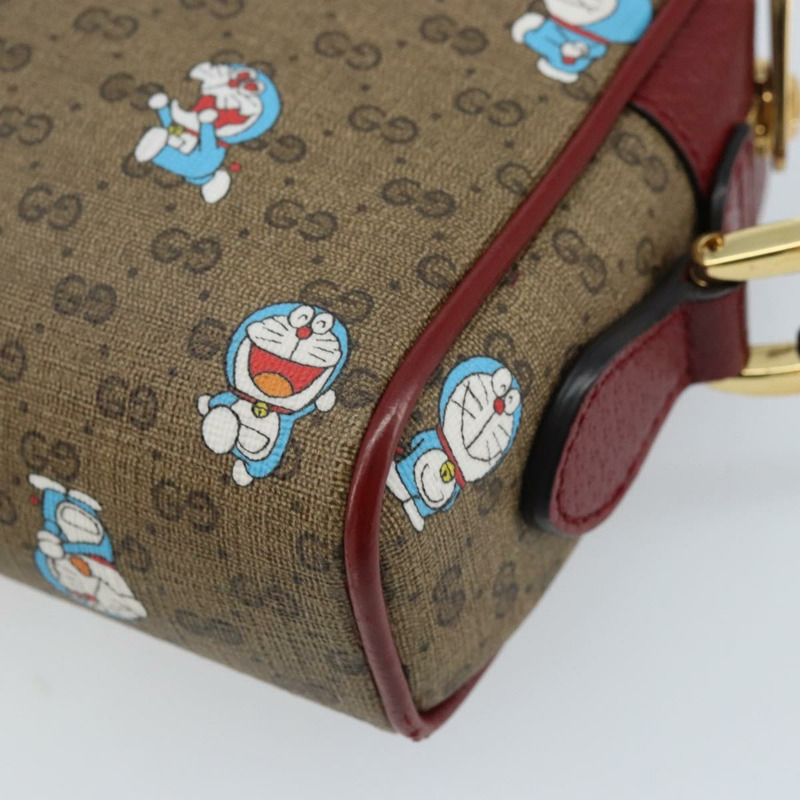 【日本直送】GUCCI Micro GG Supreme哆啦A夢包 PVC 米色 金色 647784 正品 ka3475SAM-14
