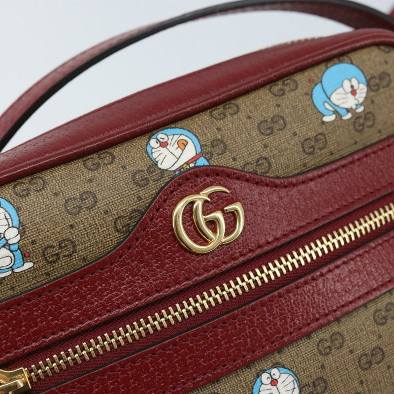 【日本直送】GUCCI Micro GG Supreme哆啦A夢包 PVC 米色 金色 647784 正品 ka3475SAM-16