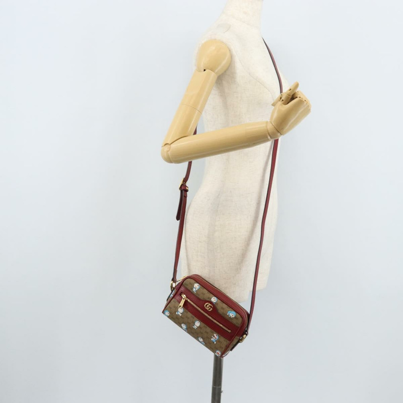 【日本直送】GUCCI Micro GG Supreme哆啦A夢包 PVC 米色 金色 647784 正品 ka3475SAM-23