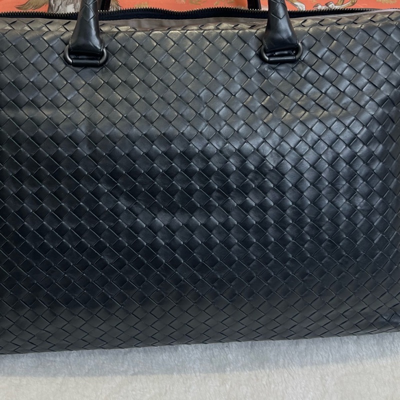 葆蝶家/Bottega Veneta 編織公文包 黑色 底長43 附件:肩帶-7