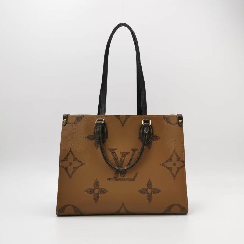 Louis Vuitton (LV) Onthego中型牛皮Gaint Monogram單肩包晶片款-4