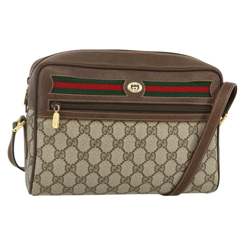 【日本直送】GUCCI GG Supreme Web Sherry Line 手提包 PVC 米色 金色 56 02 088 正品 174325A-0