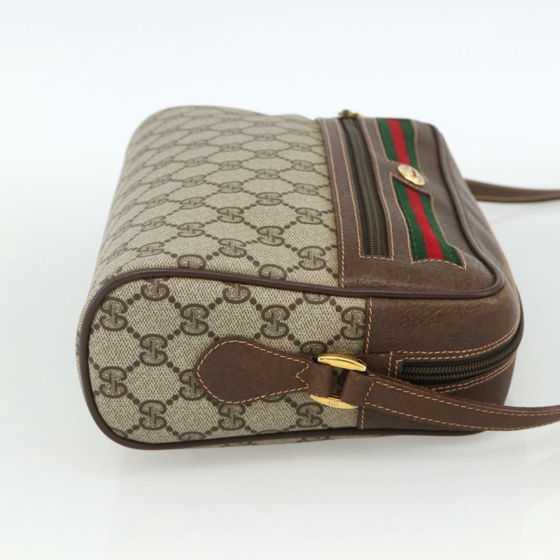 【日本直送】GUCCI GG Supreme Web Sherry Line 手提包 PVC 米色 金色 56 02 088 正品 174325A-3