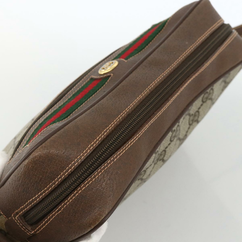 【日本直送】GUCCI GG Supreme Web Sherry Line 手提包 PVC 米色 金色 56 02 088 正品 174325A-5