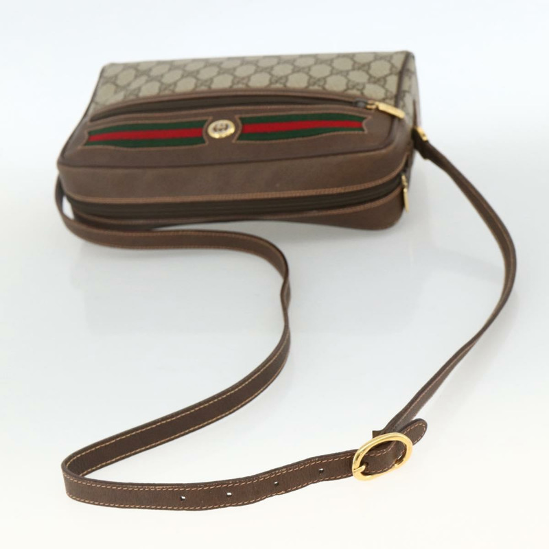 【日本直送】GUCCI GG Supreme Web Sherry Line 手提包 PVC 米色 金色 56 02 088 正品 174325A-6