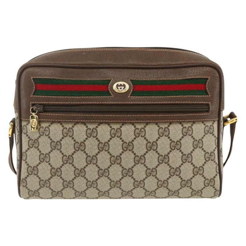 【日本直送】GUCCI GG Supreme Web Sherry Line 手提包 PVC 米色 金色 56 02 088 正品 174325A-12