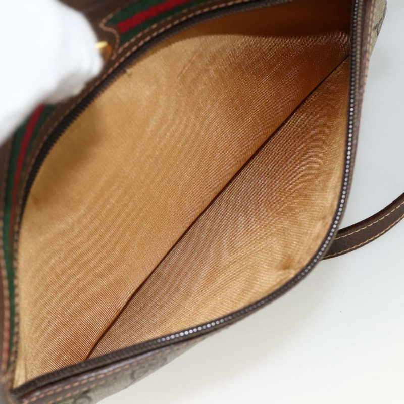 【日本直送】GUCCI GG Supreme Web Sherry Line 手提包 PVC 米色 金色 56 02 088 正品 174325A-22