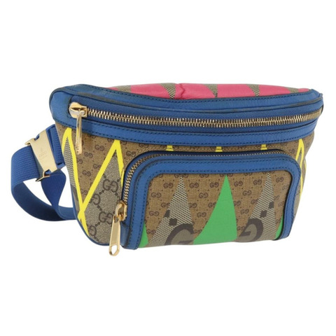 GUCCI GG Supreme 腰包 PVC 多色金色 733240 正品 167180A