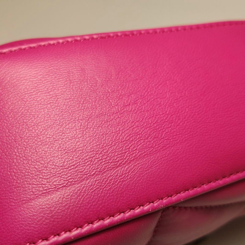 Saint Laurent Puffer迷你羊皮純色絎縫YSL標誌 斜背包單肩包-22