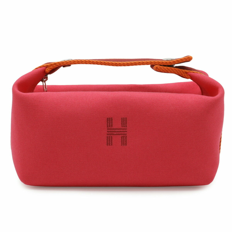 愛馬仕 Bride à 黑色 PM Bus Pouch 手袋帆布芙蓉粉色 H104222M-0