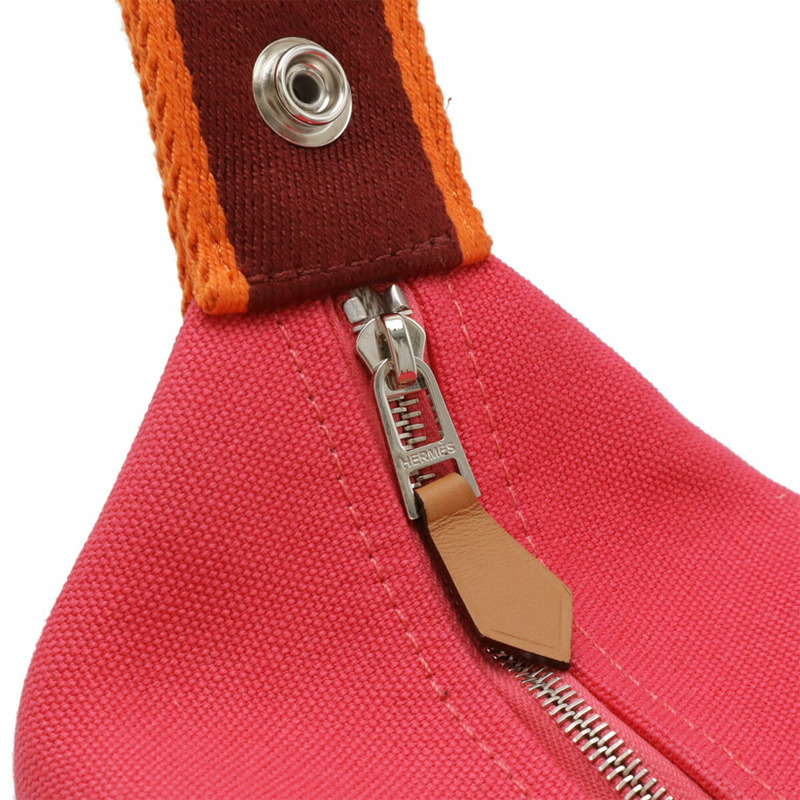 愛馬仕 Bride à 黑色 PM Bus Pouch 手袋帆布芙蓉粉色 H104222M-5