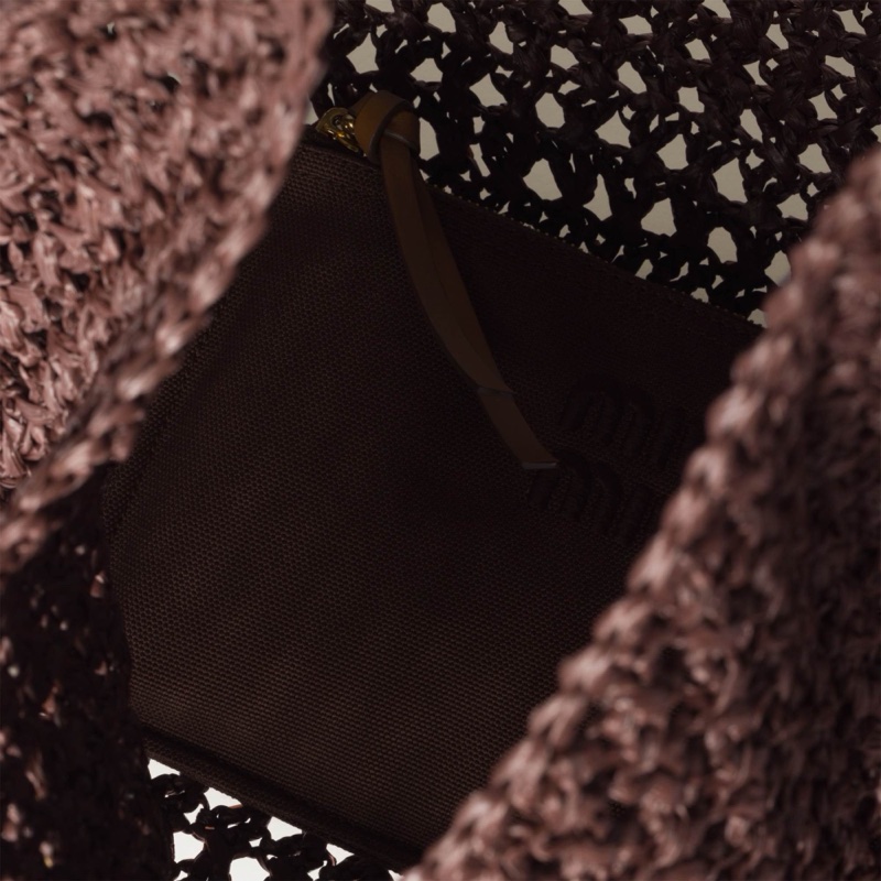 Miu Miu 女士 拉菲草效果編織流浪包均碼碼常規、44cm*8cm*31.5cm-3
