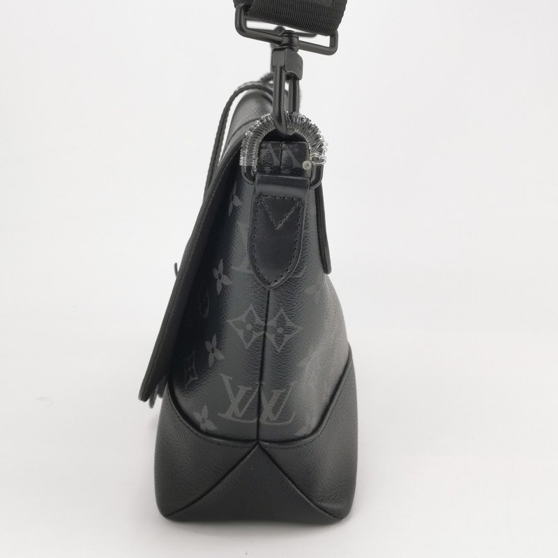 Louis Vuitton (LV)Saumur雙子星牛皮老花皮帶 扣斜背包單肩包晶片款-2