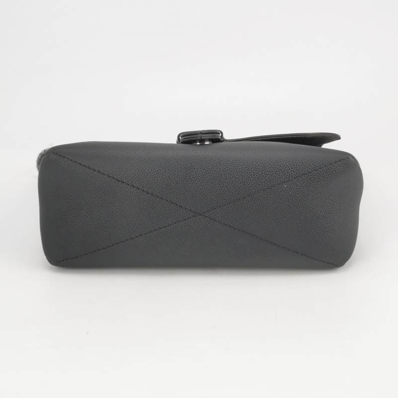 Louis Vuitton (LV)Saumur雙子星牛皮老花皮帶 扣斜背包單肩包晶片款-5