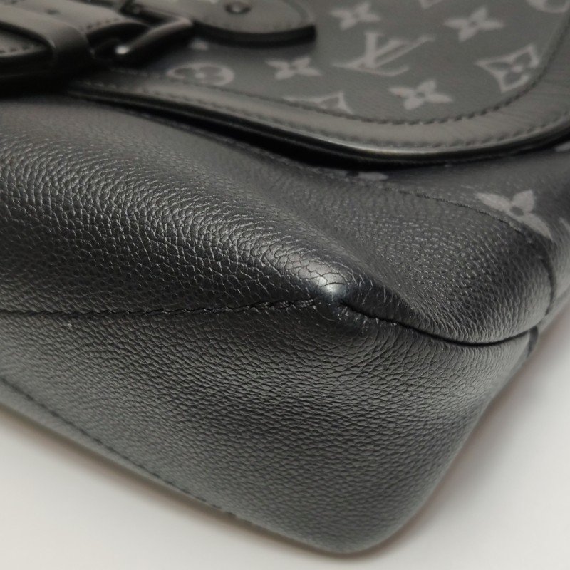 Louis Vuitton (LV)Saumur雙子星牛皮老花皮帶 扣斜背包單肩包晶片款-22