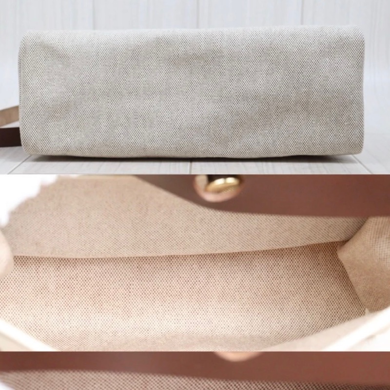 「JL精品代購」98新 Hermes 愛馬仕 herbag 米咖 兩包可替換-8