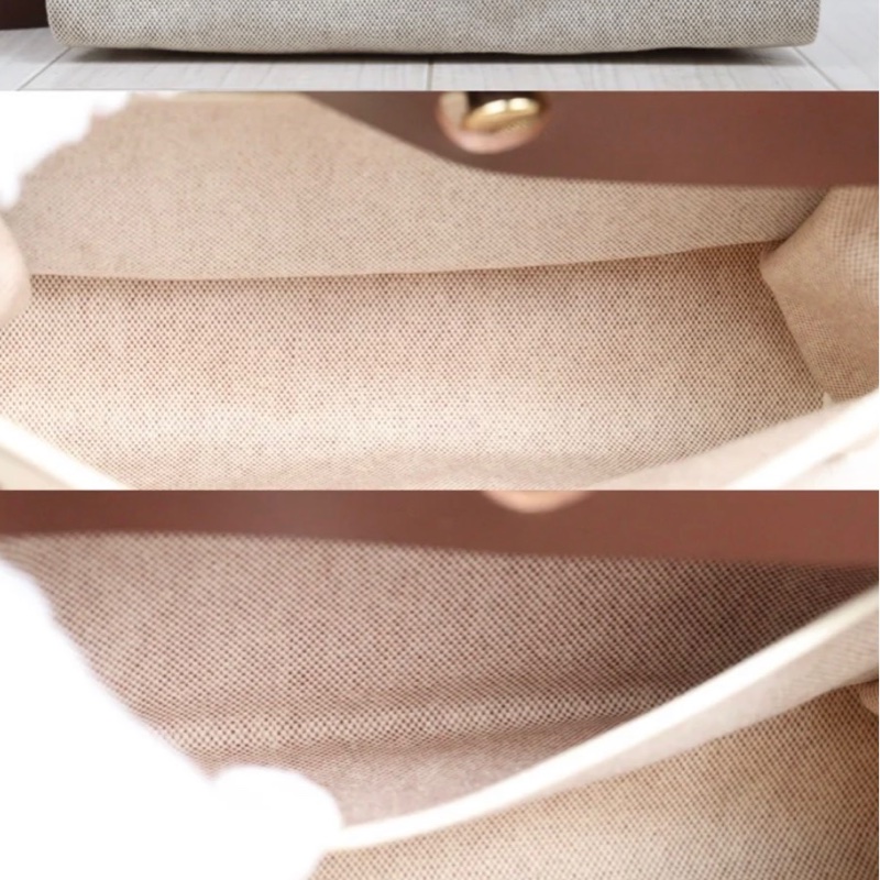 「JL精品代購」98新 Hermes 愛馬仕 herbag 米咖 兩包可替換-10