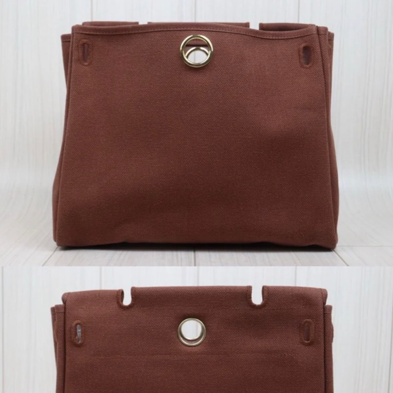 「JL精品代購」98新 Hermes 愛馬仕 herbag 米咖 兩包可替換-14