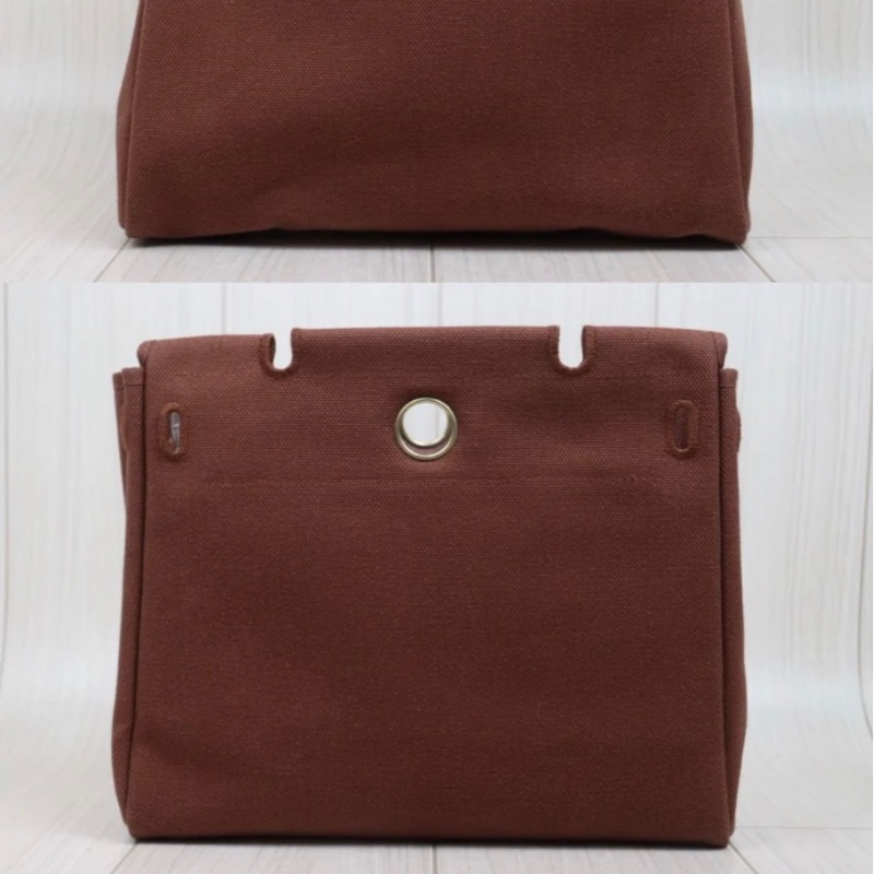 「JL精品代購」98新 Hermes 愛馬仕 herbag 米咖 兩包可替換-18