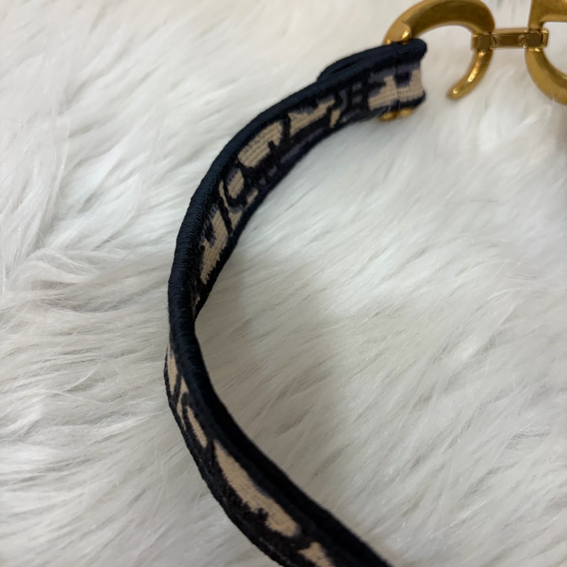 Dior Saddle M0446藍色 緹花 老花 CD 金釦 馬鞍包 手提包單肩包-8