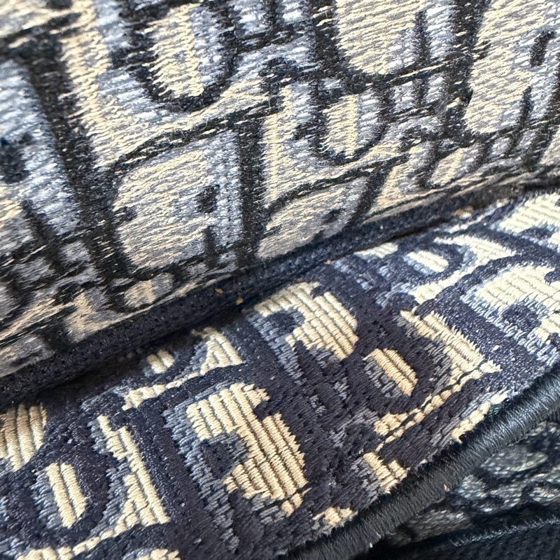 Dior Saddle M0446藍色 緹花 老花 CD 金釦 馬鞍包 手提包單肩包-36