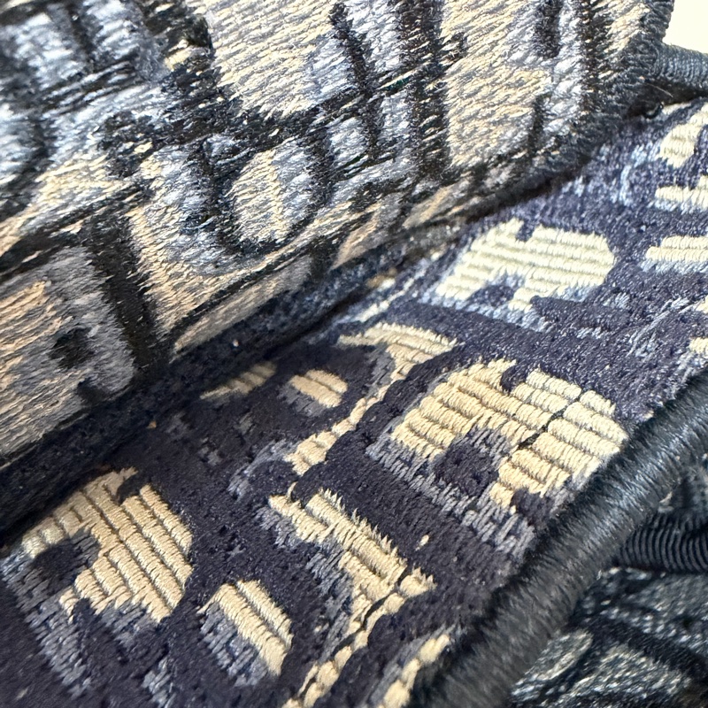 Dior Saddle M0446藍色 緹花 老花 CD 金釦 馬鞍包 手提包單肩包-37