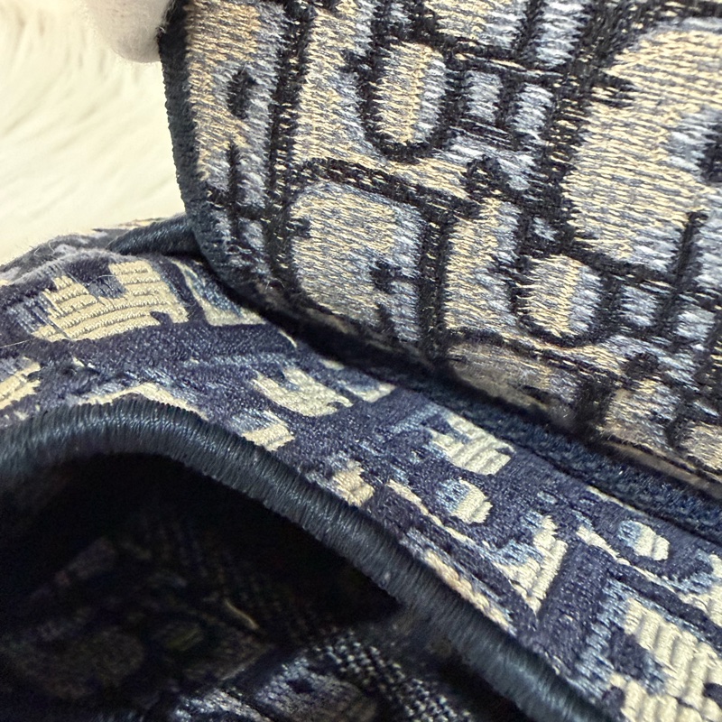 Dior Saddle M0446藍色 緹花 老花 CD 金釦 馬鞍包 手提包單肩包-38