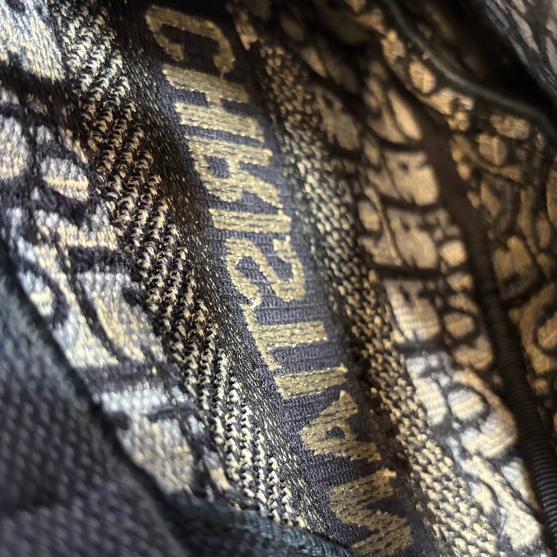 Dior Saddle M0446藍色 緹花 老花 CD 金釦 馬鞍包 手提包單肩包-44