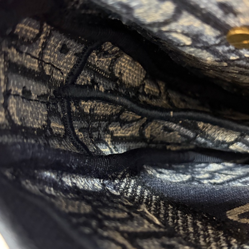 Dior Saddle M0446藍色 緹花 老花 CD 金釦 馬鞍包 手提包單肩包-46