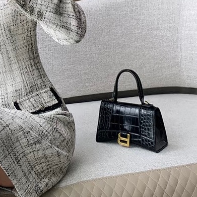 BALENCIAGA巴黎世家黑金鱷魚壓紋🌻沙漏XS 附件:肩帶-3