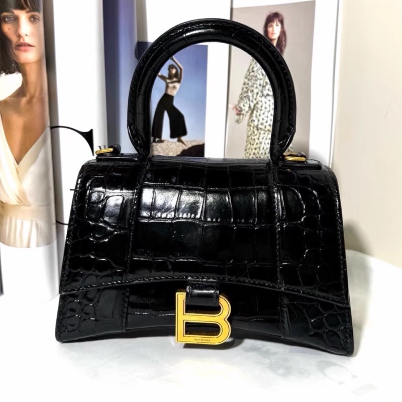 BALENCIAGA巴黎世家黑金鱷魚壓紋🌻沙漏XS 附件:肩帶-11