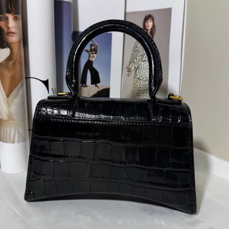 BALENCIAGA巴黎世家黑金鱷魚壓紋🌻沙漏XS 附件:肩帶-12