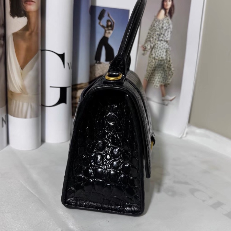 BALENCIAGA巴黎世家黑金鱷魚壓紋🌻沙漏XS 附件:肩帶-13