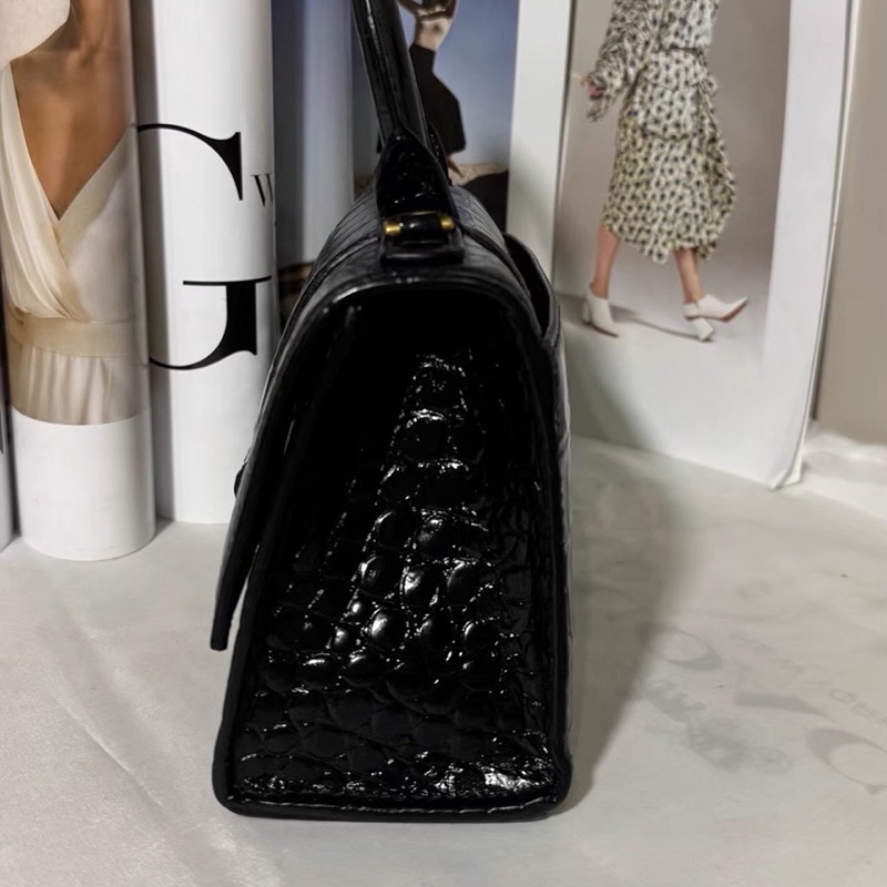 BALENCIAGA巴黎世家黑金鱷魚壓紋🌻沙漏XS 附件:肩帶-14