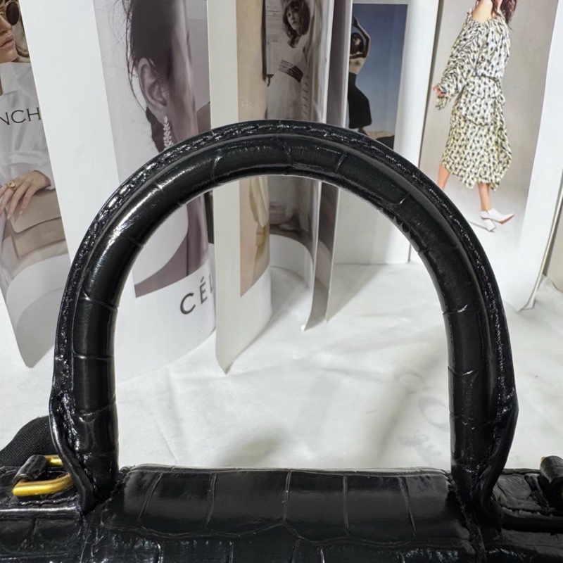 BALENCIAGA巴黎世家黑金鱷魚壓紋🌻沙漏XS 附件:肩帶-16
