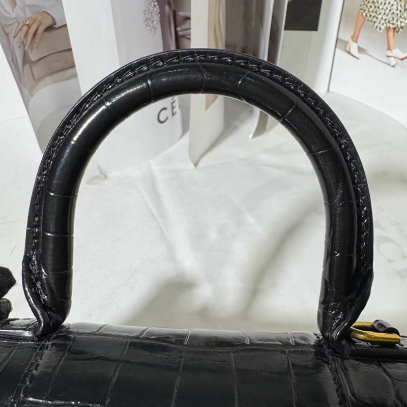 BALENCIAGA巴黎世家黑金鱷魚壓紋🌻沙漏XS 附件:肩帶-17