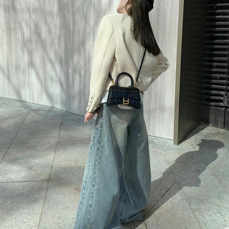 BALENCIAGA巴黎世家黑金鱷魚壓紋🌻沙漏XS 附件:肩帶-21