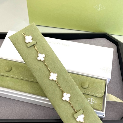 VCA梵克雅宝 白贝母五花四叶草手链