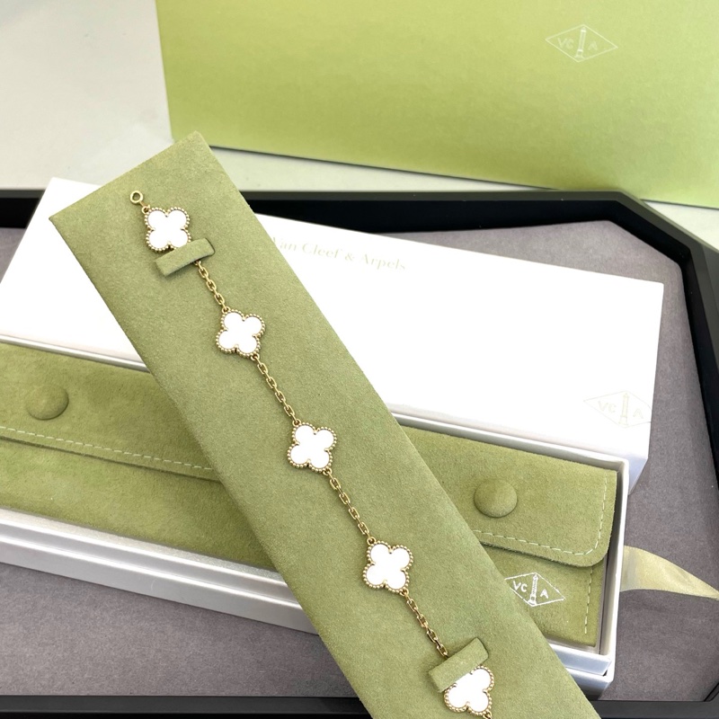 VCA梵克雅宝 白贝母五花四叶草手链-0