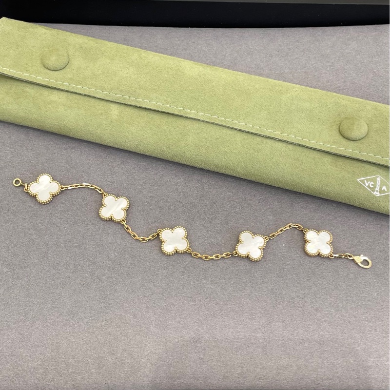 VCA梵克雅宝 白贝母五花四叶草手链-1