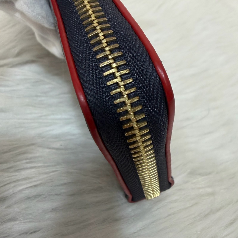 LV M69415 Clemence 海軍藍壓紋 紅邊 牛皮 拉鍊長夾-20