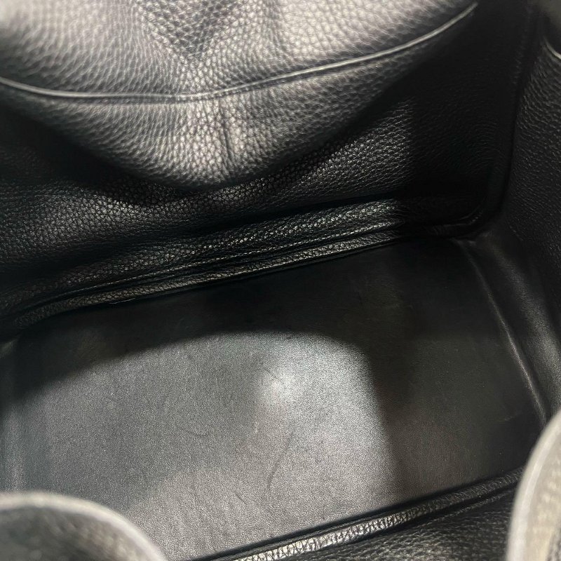 東區正精品㊣HERMES LINDY 30 愛馬仕黑色全皮銀釦手提包肩背包兩用包 30cm T刻 RZ6360-3