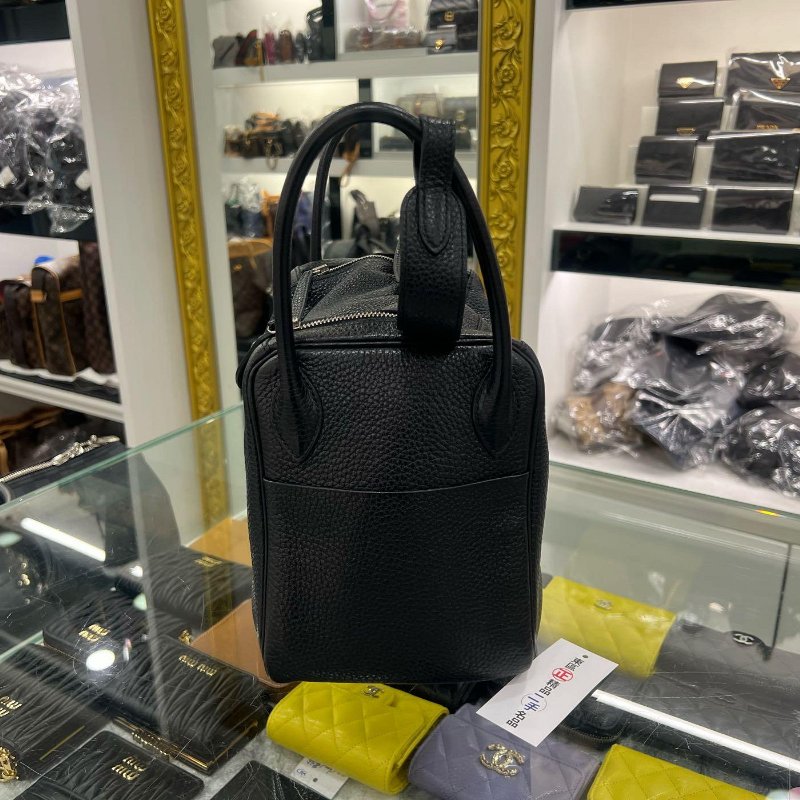 東區正精品㊣HERMES LINDY 30 愛馬仕黑色全皮銀釦手提包肩背包兩用包 30cm T刻 RZ6360-9
