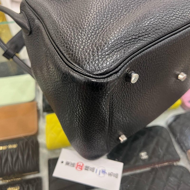 東區正精品㊣HERMES LINDY 30 愛馬仕黑色全皮銀釦手提包肩背包兩用包 30cm T刻 RZ6360-11
